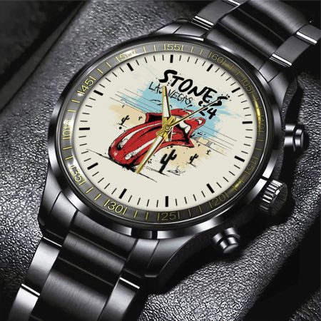 The Rolling Stones Music Black Stainless Steel Watch Gift For Fan