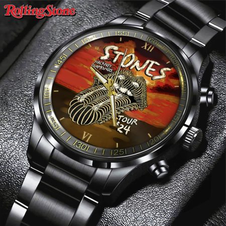 The Rolling Stones Music Black Stainless Steel Watch Gift For Fan