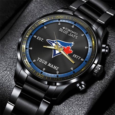 Toronto Blue Jays MLB Personalized Black Style Hand Watch Gifts For Fan