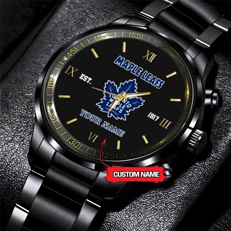Toronto Maple Leafs NHL Hockey Game Time Custom Black Fashion Watch For Fan