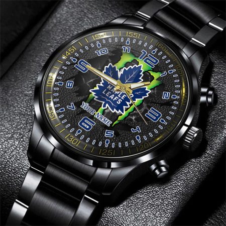 Toronto Maple Leafs NHL Personalized 3D Black Men Hand Watch Gift For Fans