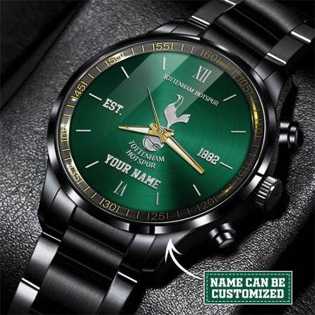 Tottenham Hotspur EPL Personalized Black Hand Watch Gift For Fans