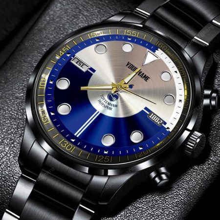 Tottenham Hotspur EPL Personalized Black Stainless Steel Watch Gift For Fans