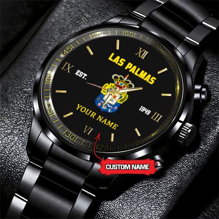UD Las Palmas LaLiga Personalized Black Hand Watch Gifts For Fan Club