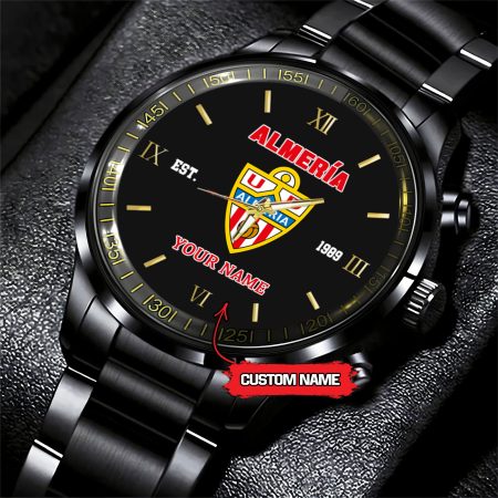 Unión Deportiva Almería LaLiga Personalized Black Fashion Watch Gifts For Fans