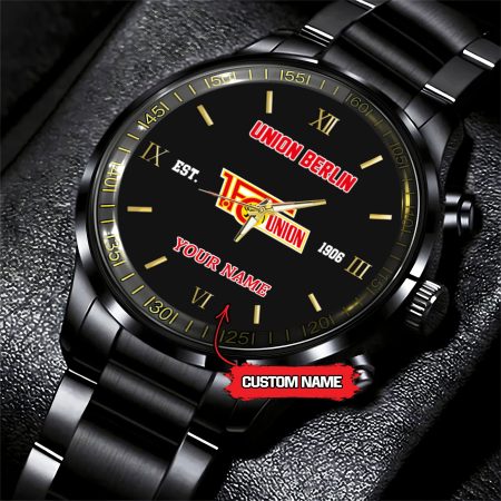 Union Berlin Bundesliga New Personalized Black Stainless Steel Watch Gifts For Fans
