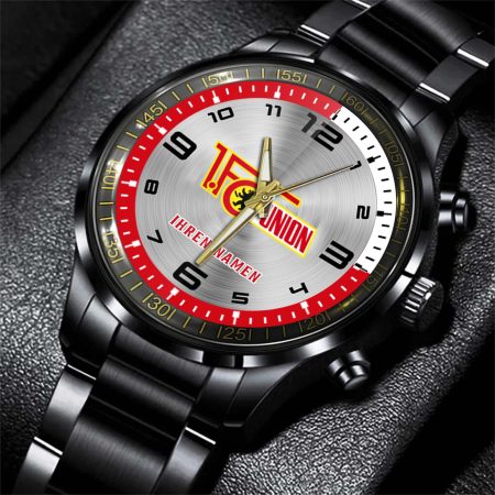 Union Berlin Bundesliga Personalized Black Stainless Steel Hand Watch For Fan