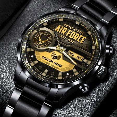U.S. Air Force Military Veteran Personalized Black Hand Watch Gift For Fans