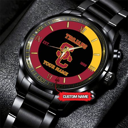 USC Trojans NCAA Personalized Black Hand Watch For Fans