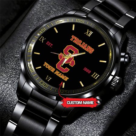 USC Trojans NCAA Personalized Black Hand Watch For Fans