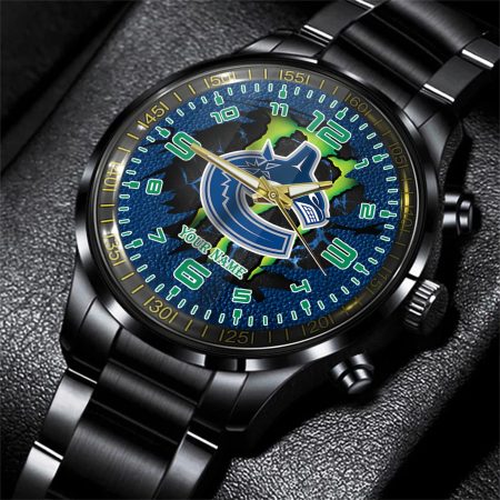 Vancouver Canucks NHL Personalized 3D Black Men Hand Watch Gift For Fans
