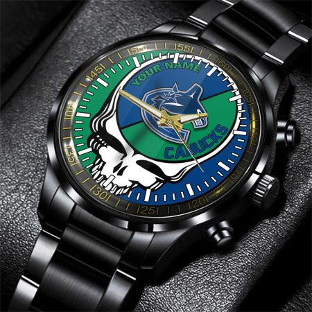 Vancouver Canucks NHL Skull Personalized Hand Watch Gift For Fans