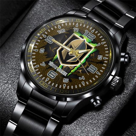 Vegas Golden Knights NHL Personalized 3D Black Men Hand Watch Gift For Fans