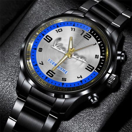 Vespa Motorcycle Personalized Black Stainless Steel Hand Watch For Fan