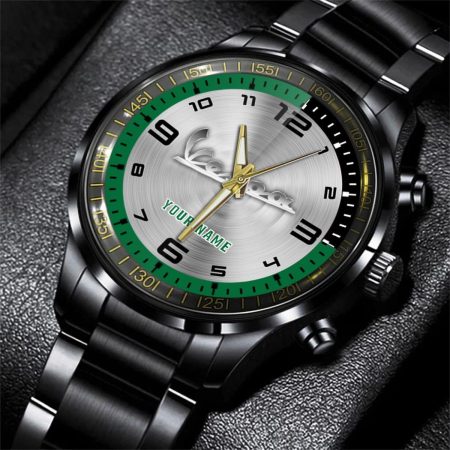Vespa Motorcycle Personalized Black Stainless Steel Hand Watch For Fan