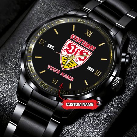 VfB Stuttgart Bundesliga New Personalized Black Stainless Steel Watch Gifts For Fans