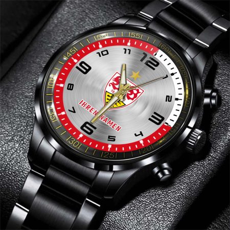 VfB Stuttgart Bundesliga Personalized Black Stainless Steel Hand Watch For Fan