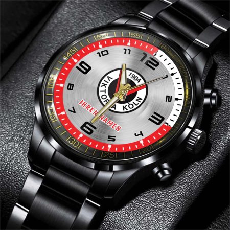 Viktoria Koln Bundesliga Personalized Black Stainless Steel Hand Watch For Fan