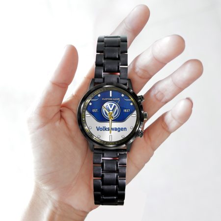 Volkswagen Car Personalized Black Hand Watch Gift For Fans