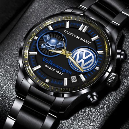 Volkswagen Car Personalized Black Hand Watch Gift For Fans
