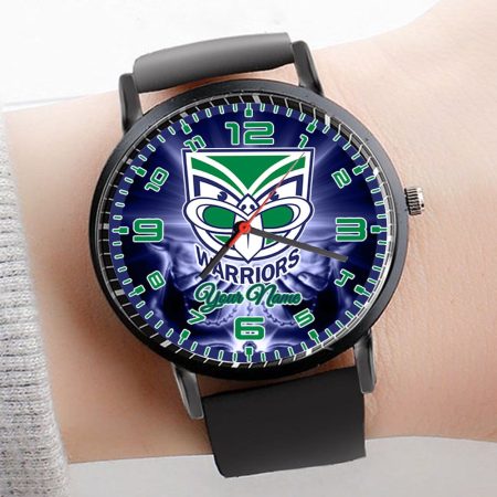 Warriors NRL 3D Men Leather Hand Watch Personalized Gift For Fans For Father For Fan
