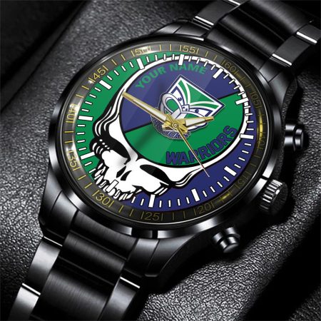 Warriors NRL Personalized 3D New Men Skull Hand Watch Gift For Fans For Father For Fan