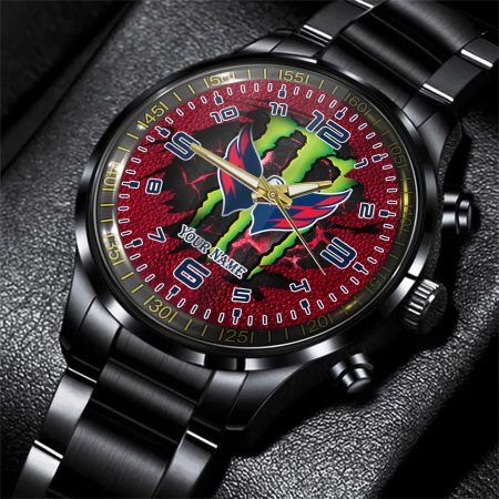Washington Capitals NHL Personalized 3D Black Men Hand Watch Gift For Fans