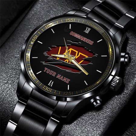 Washington Commanders NFL Personalized Black Fashion Watch For Football Lovers For Fan