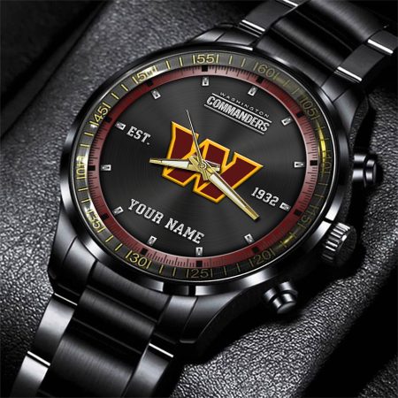 Washington Commanders NFL Personalized Black Fashion Watch Gifts For Fans