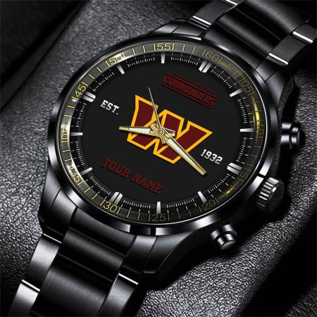 Washington Commanders NFL Personalized Black Fashion Watch Gifts For Fans