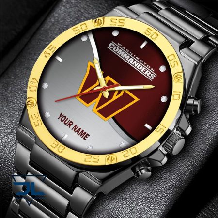 Washington Commanders NFL Personalized Black Hand Watch Gifts For Fans