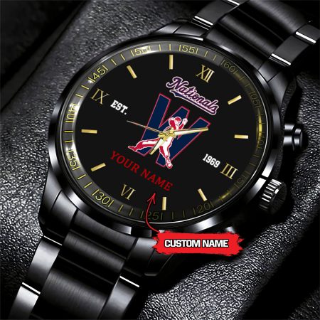 Washington Nationals MLB Black Fashion Watch Custom Your Name For Fan