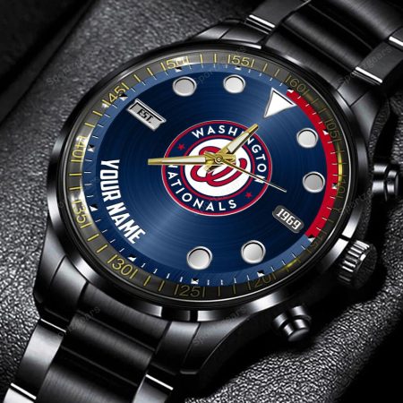 Washington Nationals MLB Personalized New Black Hand Watch Gift For Fans