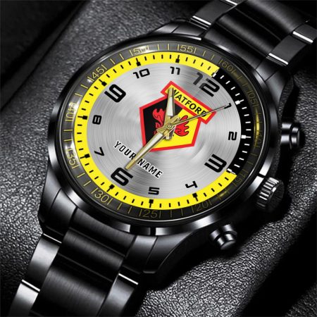 Watford EFL Personalized Black Stainless Steel Hand Watch For Fan