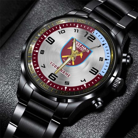 West Ham United EPL Personalized Black Stainless Steel Hand Watch For Fan