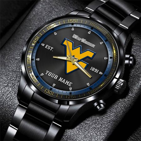 West Virginia Mountaineers NCAA Personalized Black Style Hand Watch Gifts For Fan