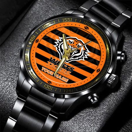 Wests Tigers NRL New Personalized Black Hand Watch Gifts For Fans