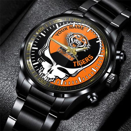 Wests Tigers NRL Personalized 3D New Men Skull Hand Watch Gift For Fans For Father For Fan