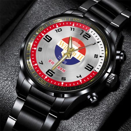 Willem II Tilburg Eredivisie Personalized Black Stainless Steel Hand Watch For Fan