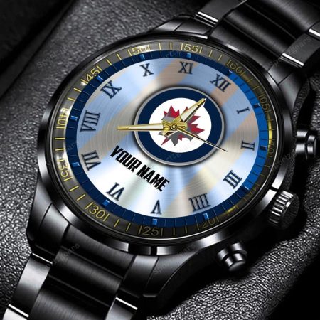 Winnipeg Jets NHL Personalized New Black Hand Watch Gift For Fans