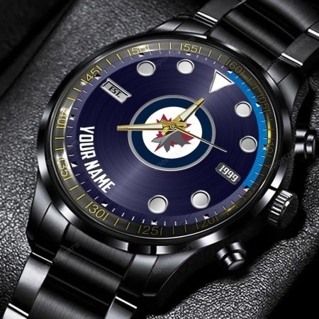 Winnipeg Jets NHL Personalized New Black Hand Watch Gift For Fans