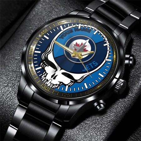 Winnipeg Jets NHL Skull Personalized Hand Watch Gift For Fans