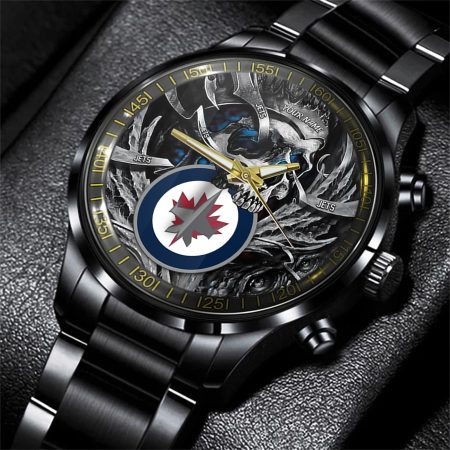 Winnipeg Jets NHL Skull Personalized Hand Watch Gift For Fans