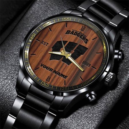 Wisconsin Badgers NCAA Personalized Black New Hand Watch Gifts For Fans
