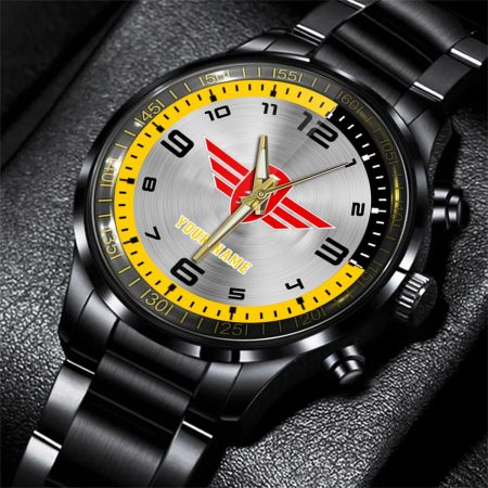 Zundapp Motorcycle Personalized Black Stainless Steel Hand Watch For Fan