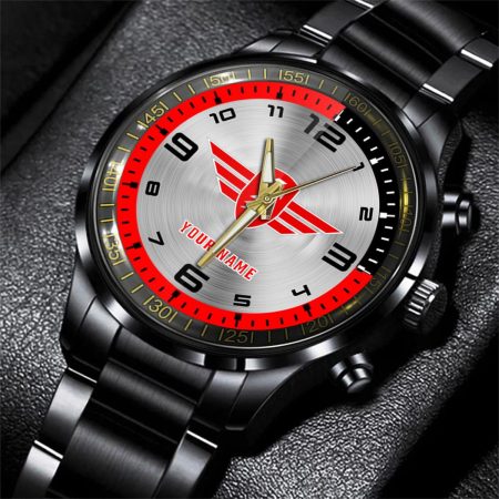 Zundapp Motorcycle Personalized Black Stainless Steel Hand Watch For Fan