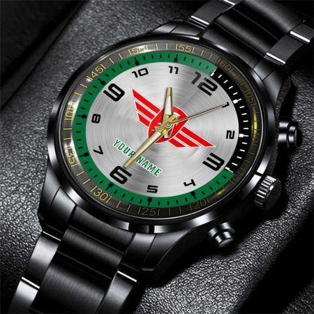 Zundapp Motorcycle Personalized Black Stainless Steel Hand Watch For Fan