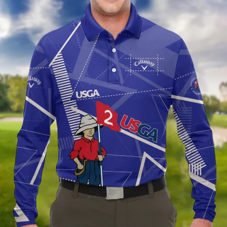 Golf Abstract Line Pattern 124th U.S. Open Pinehurst Callaway Long Polo Shirt Style Classic
