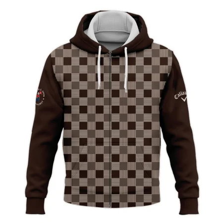 Golf Brown Square Pattern 124th U.S. Open Pinehurst Callaway Zipper Hoodie Shirt Style Classic