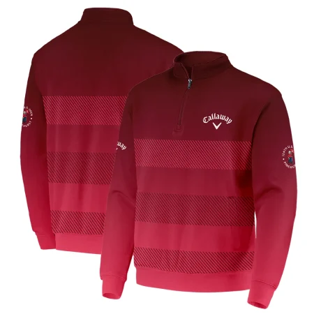 Golf Callaway 124th U.S. Open Pinehurst Sports Quarter-Zip Jacket Red Gradient Stripes Pattern All Over Print Quarter-Zip Jacket